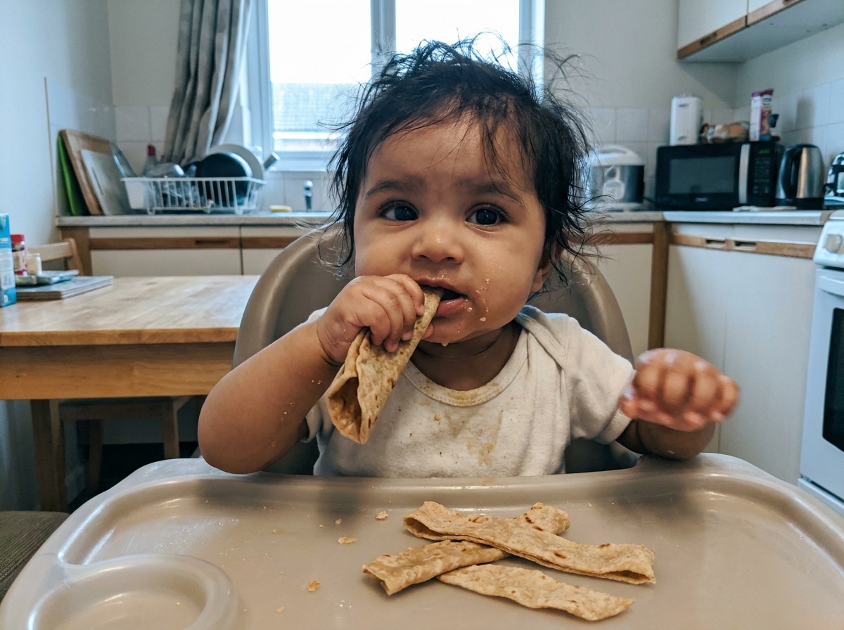 Child eating roti